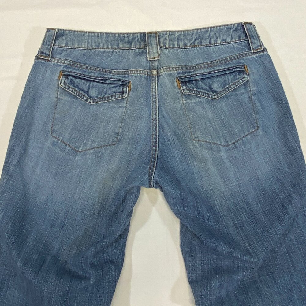 Arizona Jean Co Patch Pocket Flare Jeans 9 Medium Wash Retro 70s Style Denim - Picture 10 of 13